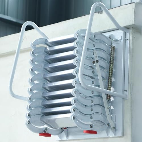 Klappbare Dachbodentreppe - Ausziehbare Klappleiter für Deckenzugang - Wandmontierte Klapptreppe - Titan-Magnesium-Legierung für Dachböden und Keller von Generisch