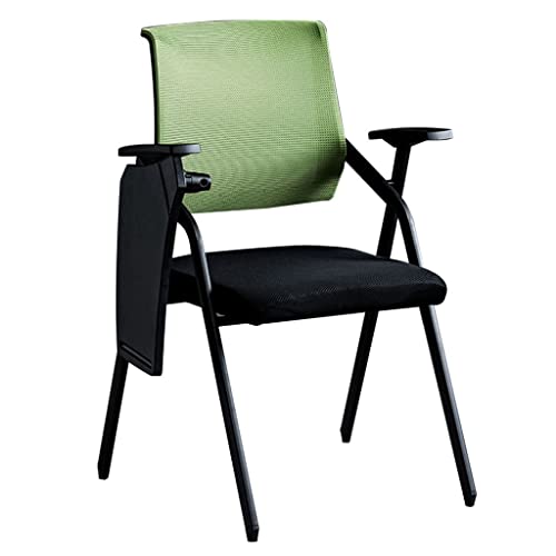 Klappbare Stapelstühle für Büro und Konferenzen, Grün, mit Schreibtablett und Armlehnen, ergonomisches Design, 49 x 57 x 86 cm, ideal für Empfangs- und Meetingräume von Generisch
