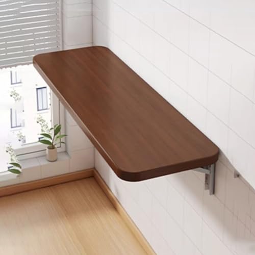 Klappbarer, an der Wand montierter Klapptisch aus Holz, Computertisch, Klapptisch, an der Wand montierter, Faltbarer Aufbewahrungsdesign-Schwimmschreibtisch aus Holz für Wohnung, Arbeitszimm von Generisch