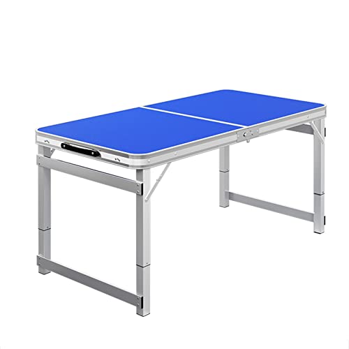Klappbarer Aluminium-Gartentisch mit Griff, höhenverstellbar, Picknick, Grill- und Party-Esstisch für den Außenbereich, Strand und Camping, 120 x 60 x 75 cm, Blau Klappbarer Aluminium-Gartentisch mit Griff, höhenverstellbar, Picknick, Grill- und Party-Esstisch für den Außenbereich, Strand und Camping, 120 x 60 x 75 cm, Blau von Generisch