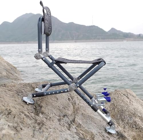 Klappbarer Angelstuhl, tragbarer leichter Outdoor-Stuhl mit verstellbarer Rückenlehne, strapazierfähig für unebenen Boden, inklusive Rucksack Klappbarer Angelstuhl, tragbarer leichter Outdoor-Stuhl mit verstellbarer Rückenlehne, strapazierfähig für unebenen Boden, inklusive Rucksack von Generisch