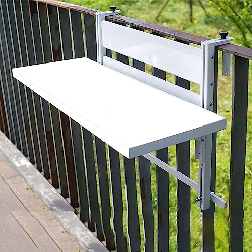 Klappbarer Balkon-Bartisch für Geländer, Außenbereich, Terrasse, Beistelltisch, Metall, Garten, Pflanzenregal, weiß, 60 x 30 cm – perfekt für Balkone und Terrassen, platzsparendes Design Klappbarer Balkon-Bartisch für Geländer, Außenbereich, Terrasse, Beistelltisch, Metall, Garten, Pflanzenregal, weiß, 60 x 30 cm – perfekt für Balkone und Terrassen, platzsparendes Design von Generisch
