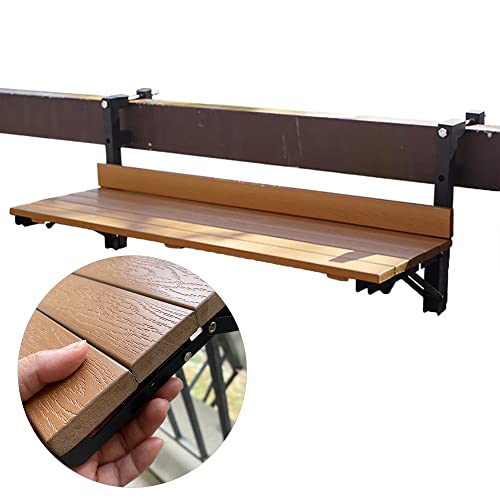 Klappbarer Balkontisch - Wandmontierte Arbeitsplatte für den Außenbereich, platzsparende Arbeitsplatte für Terrasse, Balkon, Garten, 80 x 26 cm, tragbares Design von Generisch