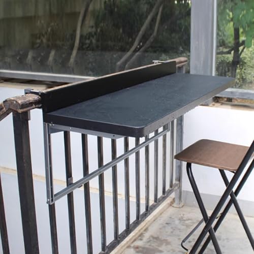 Klappbarer Balkontisch – Wandmontierter Bartisch für Geländer – Multifunktionaler Klapptisch aus Holz für Wohnungen und Arbeitszimmer von Generisch