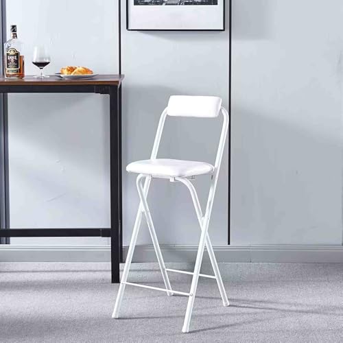 Klappbarer Barhocker, 76,2 cm, tragbarer Hochstuhl mit gepolstertem Sitz, Thekenhöhe, Klapphocker für Erwachsene, für den Innen- und Außenbereich, weiß, 65 cm, perfekt für Küche und Esszimmer Klappbarer Barhocker, 76,2 cm, tragbarer Hochstuhl mit gepolstertem Sitz, Thekenhöhe, Klapphocker für Erwachsene, für den Innen- und Außenbereich, weiß, 65 cm, perfekt für Küche und Esszimmer von Generisch