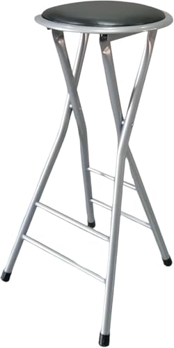 Klappbarer Barhocker, rückenfreier Hochstuhl mit Stahlrahmen und minimaler Polsterung, Sitzfläche für Küche und Bar von Generisch