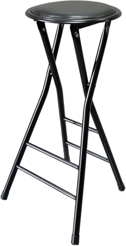 Klappbarer Barhocker, rückenfreier Hochstuhl mit Stahlrahmen und minimaler Polsterung, Sitzfläche für Küche und Bar von Generisch