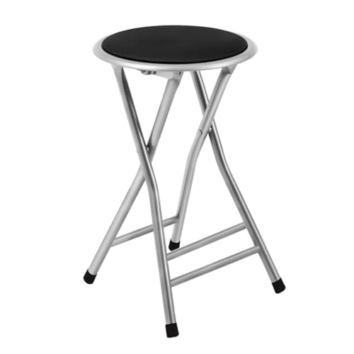 Klappbarer Barhocker aus Metall mit gepolstertem Sitz, hohe Tragfähigkeit, perfekt für Küche, Bar und kleine Räume von Generisch