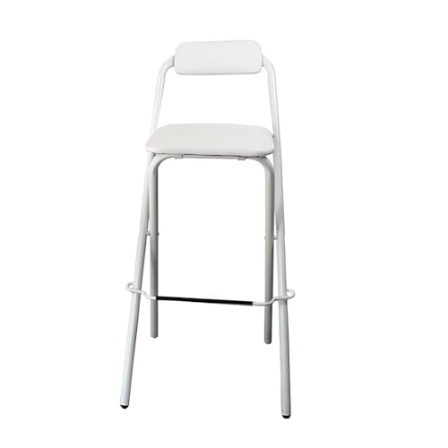 Klappbarer Barhocker mit Rückenlehne, zusammenklappbare Hocker, Thekenhöhe, Sitz, tragbarer, hoher Klapphocker, Stuhl, Leder, gepolstert, Küche, Insel, Geschäft, Café, Esszimmer (H: 74,9 cm, 2 Stück Klappbarer Barhocker mit Rückenlehne, zusammenklappbare Hocker, Thekenhöhe, Sitz, tragbarer, hoher Klapphocker, Stuhl, Leder, gepolstert, Küche, Insel, Geschäft, Café, Esszimmer (H: 74,9 cm, 2 Stück von Generisch
