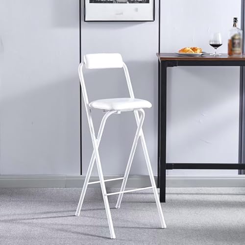 Klappbarer Barhocker mit Rückenlehne und Fußstütze, tragbarer faltbarer hoher Stuhl für Frühstückstheke, Gitarrenbar, bequeme Sitzlösung für Erwachsene Klappbarer Barhocker mit Rückenlehne und Fußstütze, tragbarer faltbarer hoher Stuhl für Frühstückstheke, Gitarrenbar, bequeme Sitzlösung für Erwachsene von Generisch