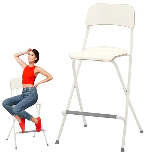 Klappbarer Barhocker mit Rückenlehne und Fußstütze – Tragbarer Hochstuhl für Küche, Bar, Innen/Außenbereich, Thekenhöhe, faltbarer Hocker Klappbarer Barhocker mit Rückenlehne und Fußstütze – Tragbarer Hochstuhl für Küche, Bar, Innen/Außenbereich, Thekenhöhe, faltbarer Hocker von Generisch
