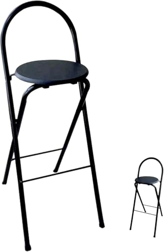 Klappbarer Barhocker mit Stahllehne – tragbarer Thekenhöhe Stuhl für Küche, Outdoor, Café – gepolsterter faltbarer hoher Stuhl – Natur 65 cm Klappbarer Barhocker mit Stahllehne – tragbarer Thekenhöhe Stuhl für Küche, Outdoor, Café – gepolsterter faltbarer hoher Stuhl – Natur 65 cm von Generisch