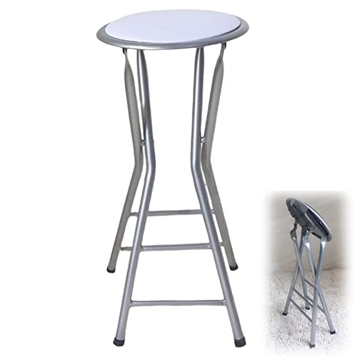 Klappbarer Barhocker mit gepolstertem Sitz, tragbarer Metallrahmen, Stuhl für den Innen- und Außenbereich, ideal für Küche und Kneipe, 61 cm Höhe von Generisch
