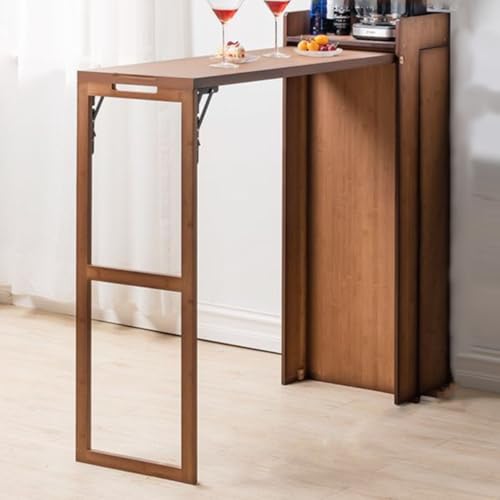 Klappbarer Bartisch mit Weinaufbewahrungsschrank und Barhockern – platzsparendes Küchen-Esszimmer-Set von Generisch