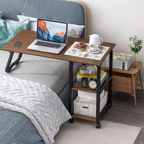 Klappbarer Betttablett mit Rollen, höhenverstellbar, tragbar, rollbarer Laptop-Schreibtisch Klappbarer Betttablett mit Rollen, höhenverstellbar, tragbar, rollbarer Laptop-Schreibtisch von Generisch
