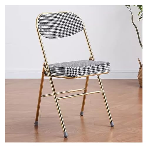 Klappbarer Bürohocker, gepolsterter Sitz, stabiler Stahlrahmen, Innenbereich, perfekt für Esszimmer, Heimbüro, Wohnzimmer, platzsparendes Design, bequeme Sitzgelegenheit von Generisch