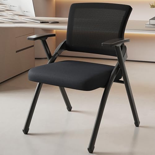 Klappbarer Bürostuhl, stapelbarer ergonomischer Gaming-Stuhl mit faltbaren Armlehnen - Zusammenklappbarer Konferenzraumstuhl mit Kissen für kleine Räume von Generisch