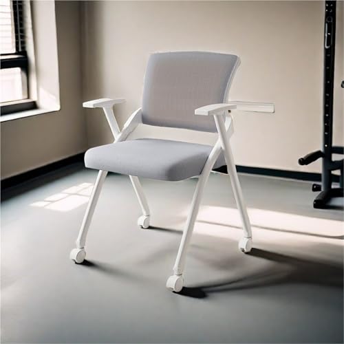 Klappbarer Bürostuhl, stapelbarer ergonomischer Gaming-Stuhl mit faltbaren Armlehnen - Zusammenklappbarer Konferenzraumstuhl mit Kissen für kleine Räume Klappbarer Bürostuhl, stapelbarer ergonomischer Gaming-Stuhl mit faltbaren Armlehnen - Zusammenklappbarer Konferenzraumstuhl mit Kissen für kleine Räume von Generisch