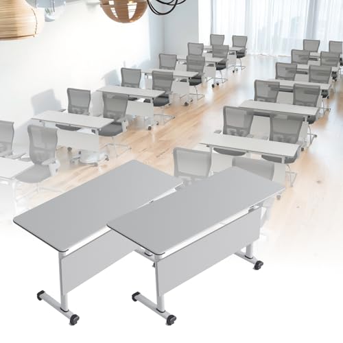Klappbarer Bürotisch mit Rollen, tragbares Flip-Top-Design für Konferenzräume, Meetings und Trainingseinheiten von Generisch