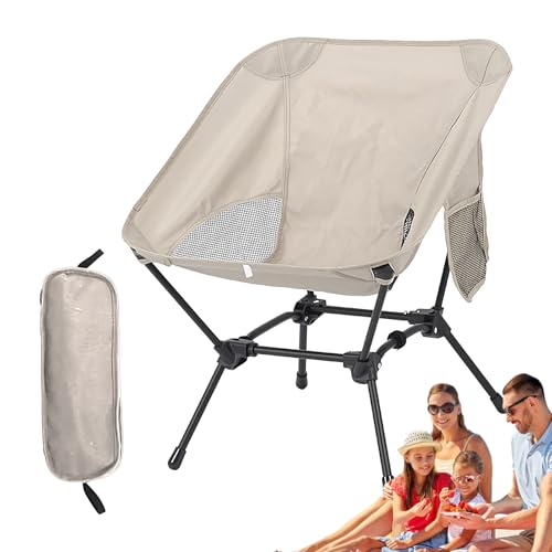 Klappbarer Campingstuhl,Tragbarer Angelstuhl - Atmungsaktiver Gartenstuhl mit Seitentasche für Picknick Camping Garten Terrasse Pool Wandern von Generisch