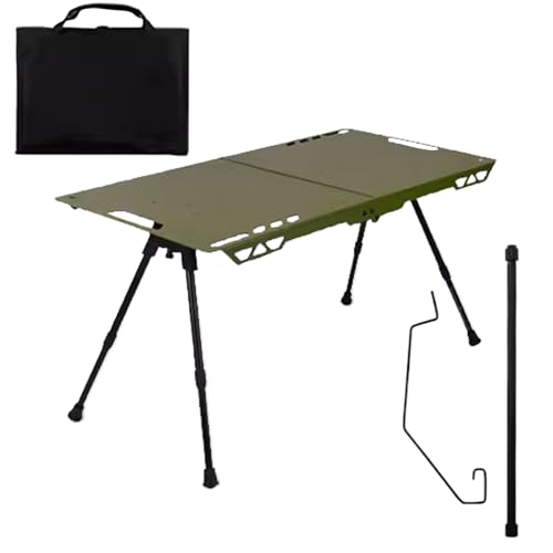 Klappbarer Campingtisch | Klappbarer Picknicktisch Mit Kochbereich & Tragergriff | Höhenverstellbarer Outdoor-Tisch Mit Lichthalter Für Garten Balkon BBQ Terrasse von Generisch