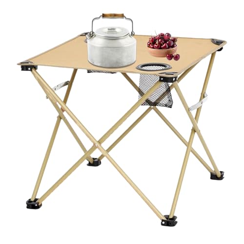 Klappbarer Campingtisch - Klapptisch Mit 2 Getränkehaltern - Campingzubehör Tragbar Für Outdoor Garten Terrasse Picknick Angeln von Generisch