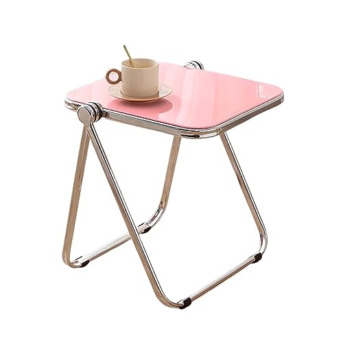 Klappbarer Couchtisch, Beistelltisch Mit Metallrahmen, Multifunktionsmöbel, Kratzfestes Und Geräuschloses Design, Keine Montage Ererlich Und Tragbar (Pink) von Generisch