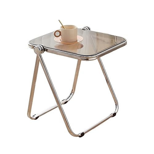 Klappbarer Couchtisch, Beistelltisch Mit Metallrahmen, Multifunktionsmöbel, Kratzfestes Und Geräuschloses Design, Keine Montage Ererlich Und Tragbar (Smoky Gray) von Generisch