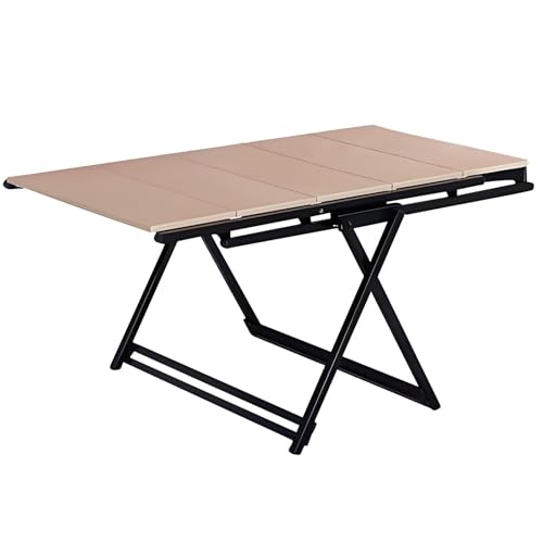 Klappbarer Esstisch, erweiterbarer kompakter Tisch mit Massivholzplatte und Metallrahmen, platzsparender Transformator für Küche & Wohnzimmer Klappbarer Esstisch, erweiterbarer kompakter Tisch mit Massivholzplatte und Metallrahmen, platzsparender Transformator für Küche & Wohnzimmer von Generisch