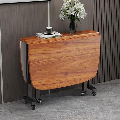 Klappbarer Esstisch aus Holz mit Rollen, ausziehbar, Schmetterlings-Design, ideal für kleine Räume, Braun, 120 x 80 x 75 cm Klappbarer Esstisch aus Holz mit Rollen, ausziehbar, Schmetterlings-Design, ideal für kleine Räume, Braun, 120 x 80 x 75 cm von Generisch