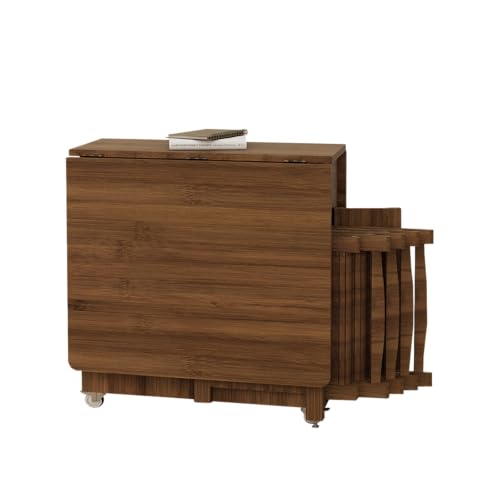 Klappbarer Esstisch für kleine Räume, ausziehbarer Tisch mit 4 Stühlen, 2 Schubladen und Rädern, für Küche, Wohnzimmer und Essbereich Klappbarer Esstisch für kleine Räume, ausziehbarer Tisch mit 4 Stühlen, 2 Schubladen und Rädern, für Küche, Wohnzimmer und Essbereich von Generisch