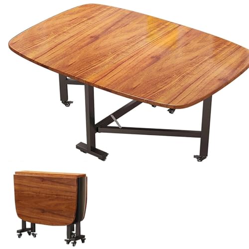 Klappbarer Esstisch mit Klappblatt für kleine Räume, beweglich, ausziehbar, platzsparend, ideal für Küche, Wohnzimmer, Büro, 3 Formen erhältlich, 119,4 x 81,3 x 76,2 cm Klappbarer Esstisch mit Klappblatt für kleine Räume, beweglich, ausziehbar, platzsparend, ideal für Küche, Wohnzimmer, Büro, 3 Formen erhältlich, 119,4 x 81,3 x 76,2 cm von Generisch