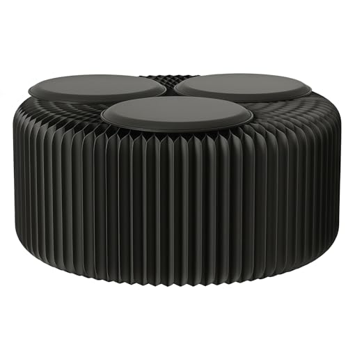 Klappbarer Hocker aus Kraftpapier, leichtes und langlebiges Waben-Design, perfekt für Wohnzimmer, Essbereich und Schule von Generisch