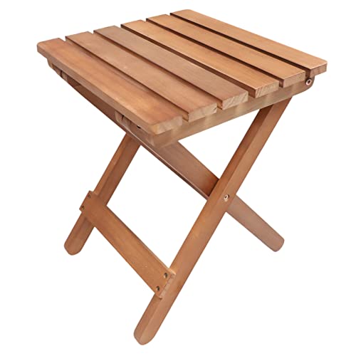 Klappbarer Holzhocker, tragbar, Mehrzweckbank, faltbarer Tritthocker, Holzfuß, zusammenklappbarer Sitz, zusammenklappbar, schlichtes Design von Generisch