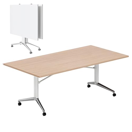 Klappbarer Konferenzraumtisch mit Rollen, mobiler Trainingstisch für Bürobesprechungen und Seminare Klappbarer Konferenzraumtisch mit Rollen, mobiler Trainingstisch für Bürobesprechungen und Seminare von Generisch