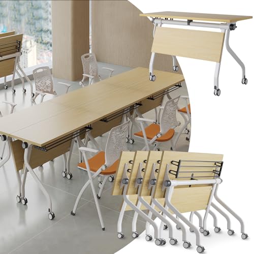 Klappbarer Konferenztisch, Modularer Besprechungstisch für 2-10 Personen, Großer rechteckiger Trainingsraumtisch mit Rollen für Büro und Klassenzimmer Klappbarer Konferenztisch, Modularer Besprechungstisch für 2-10 Personen, Großer rechteckiger Trainingsraumtisch mit Rollen für Büro und Klassenzimmer von Generisch
