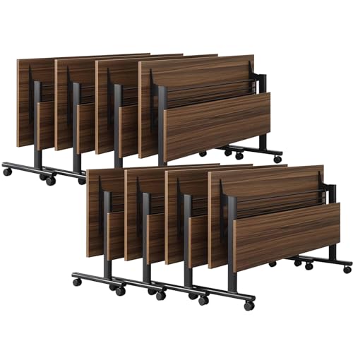 Klappbarer Konferenztisch mit Rollen, tragbares und platzsparendes Flip-Top-Design für moderne Büro- und Klassenzimmer-Arbeitsbereiche von Generisch