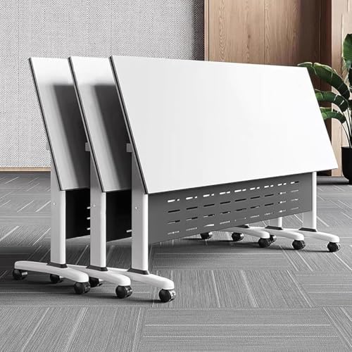 Klappbarer Konferenztisch mit leisen Rädern, moderner mobiler Besprechungstisch mit stabilem Metallrahmen für Büro, Empfang, Klassenzimmer und Training Klappbarer Konferenztisch mit leisen Rädern, moderner mobiler Besprechungstisch mit stabilem Metallrahmen für Büro, Empfang, Klassenzimmer und Training von Generisch