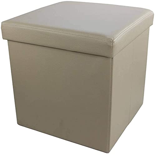 Klappbarer Kunstlederhocker mit Deckel, ideal für Wohnzimmer, Flur oder Schlafzimmer von Generisch