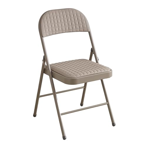 Klappbarer Lederstuhl, platzsparendes Design mit dicker Schaumstoffpolsterung für Komfort, ideal für Büro und Zuhause, perfekt für Wohnzimmer und Konferenzräume (Kamel) von Generisch