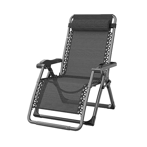 Klappbarer Liegestuhl mit Kopfstütze, Outdoor-Rasen-Lounge-Stuhl, für Camping, Strand, Pool, Party, Garten von Generisch