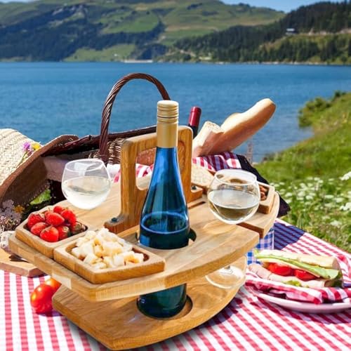 Klappbarer Picknicktisch aus Holz,Picknick Weintisch,Faltbarer Picknicktisch mit Rotweinglashalter,Outdoor Weintisch Klappbar Kleiner für Garten Reisen Camping Picknick Stran Klappbarer Picknicktisch aus Holz,Picknick Weintisch,Faltbarer Picknicktisch mit Rotweinglashalter,Outdoor Weintisch Klappbar Kleiner für Garten Reisen Camping Picknick Stran von Generisch
