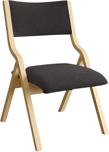 Klappbarer Rasenstühle, stapelbarer Esszimmerstuhl aus Holz mit gepolstertem Sitz, bequem für Küche, Heimbüro, Hochzeitsfeier und Veranstaltungen (schwarz) von Generisch