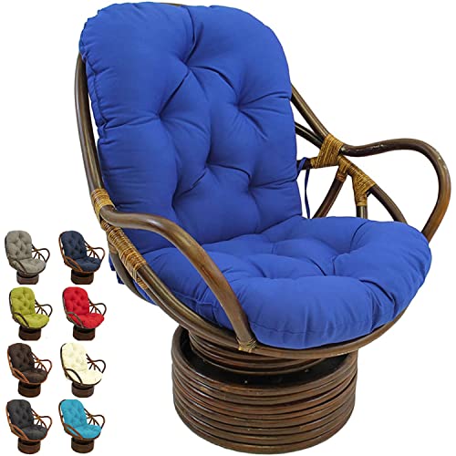 Klappbarer Rattan-Schaukelstuhl mit ultraweichem, waschbarem Kissen, blauer Drehstuhl für Garten und Terrasse, bequemer Sitz zur Entspannung Klappbarer Rattan-Schaukelstuhl mit ultraweichem, waschbarem Kissen, blauer Drehstuhl für Garten und Terrasse, bequemer Sitz zur Entspannung von Generisch