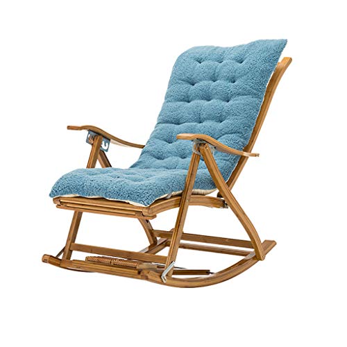 Klappbarer Schaukelstuhl mit Kissen, bequemer Bambus-Liegestuhl zum Entspannen von Wohnzimmer, Terrasse von Generisch
