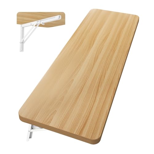 Klappbarer Schreibtisch & Esstisch, platzsparend, 60 x 30 cm, helles Walnussholz, Werkbank für Zuhause, Büro, Küche, Arbeitszimmer, Computer, vielseitiger Wandtisch Klappbarer Schreibtisch & Esstisch, platzsparend, 60 x 30 cm, helles Walnussholz, Werkbank für Zuhause, Büro, Küche, Arbeitszimmer, Computer, vielseitiger Wandtisch von Generisch