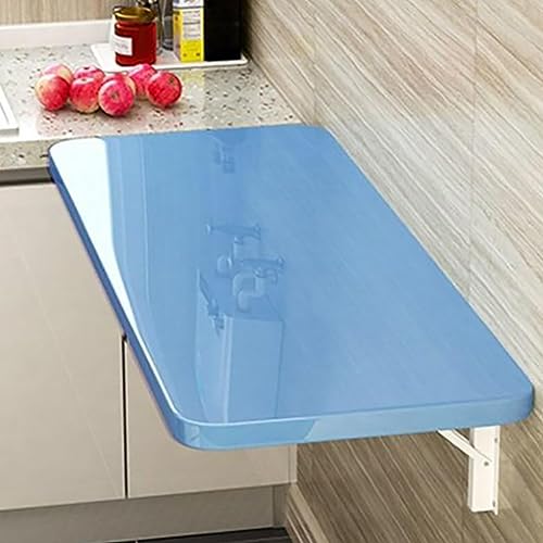 Klappbarer Schreibtisch zur Wandmontage, für Heimbüro, Computertisch, Esstisch, zusammenklappbarer Wandschreibtisch, 50 x 30 cm, Blau Klappbarer Schreibtisch zur Wandmontage, für Heimbüro, Computertisch, Esstisch, zusammenklappbarer Wandschreibtisch, 50 x 30 cm, Blau von Generisch
