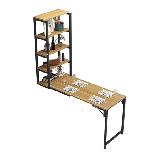 Klappbarer Schreibtisch zur Wandmontage mit Regalen, platzsparendes faltbares Design für Arbeitszimmer, Schlafzimmer oder Büro von Generisch