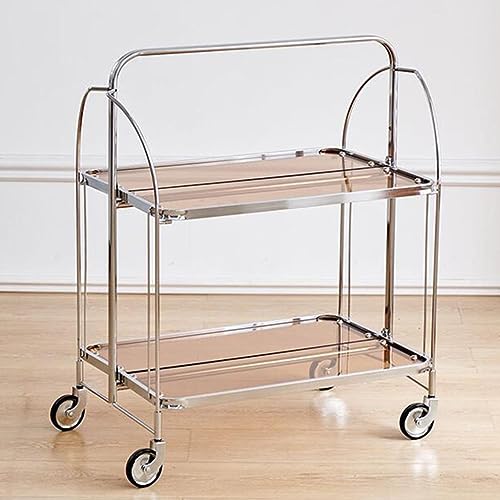 Klappbarer Servierwagen mit Rollen und Griff, mobiler Getränkewagen für Kaffee, Tee, Getränke, ideal für Zuhause, Küche, Party, Essen von Generisch