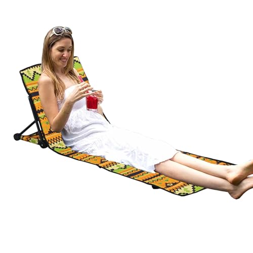Klappbarer Sonnenliegestuhl | Faltbarer Strandliegestuhl wasserdicht – atmungsaktiver Rasen Picknick Liegestuhl Doppelnutzung Rückenlehne Stuhl von Generisch